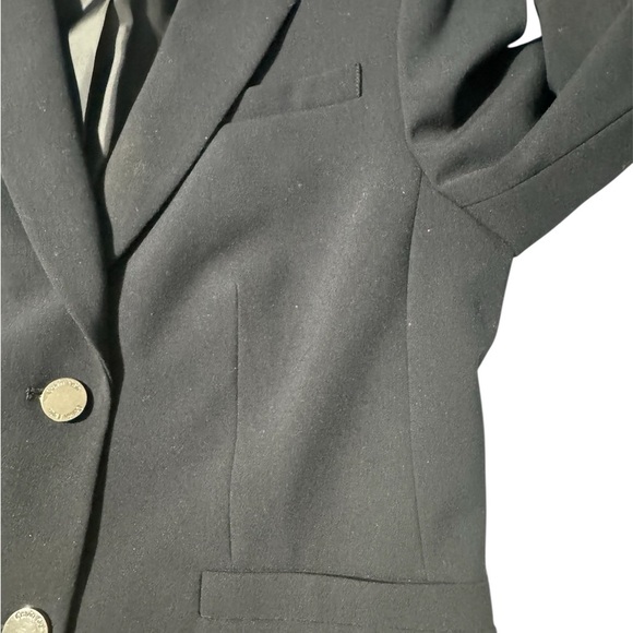 Calvin Klein Blazer 2 button Navy Blue Shoulder Pads Satin Lined Size 4 - Picture 5 of 14
